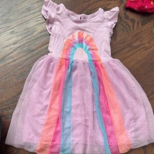wonder nation Lavender Dress with Pink, Coral and Aqua Rainbow